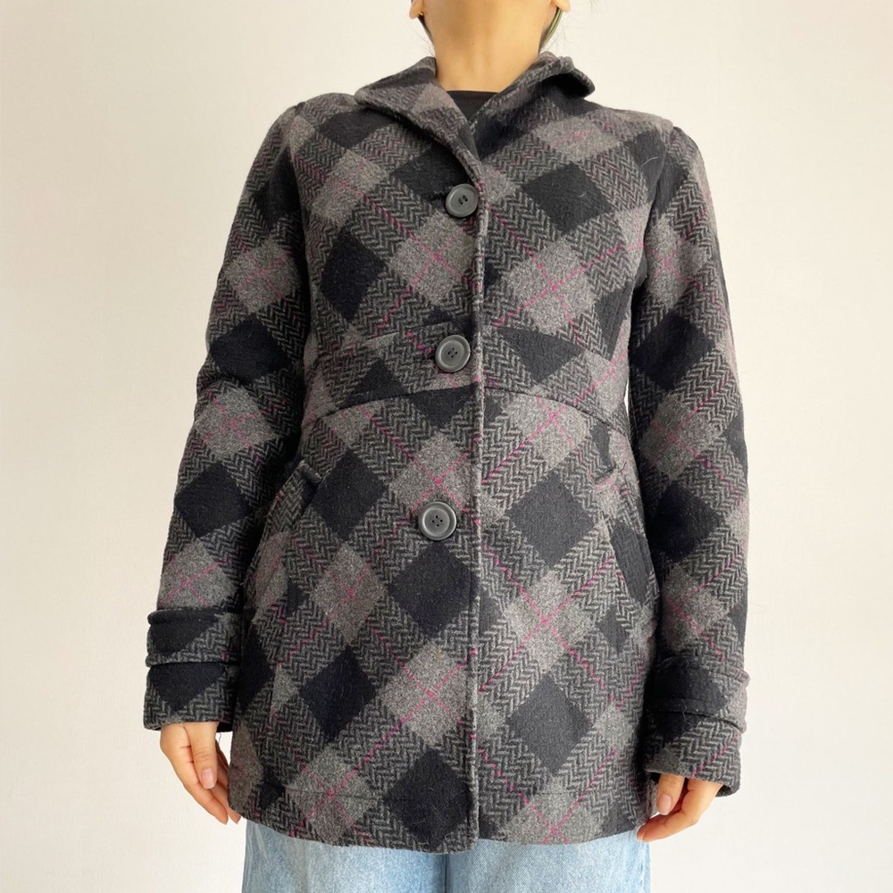 Aeropostale Wool Plaid Coat